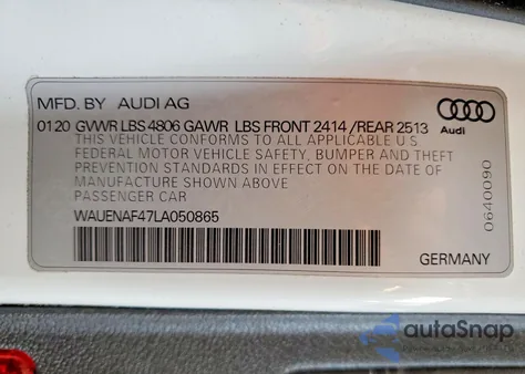 2020 Audi A4 Premium Plus z USA, uszkodzony, nr VIN WAUENAF47LA050865